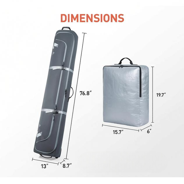 BorCeLLe Rolling Speargun Bag and Gear Bag Combo - Fully Padded Bag with Wheels for Air Travel