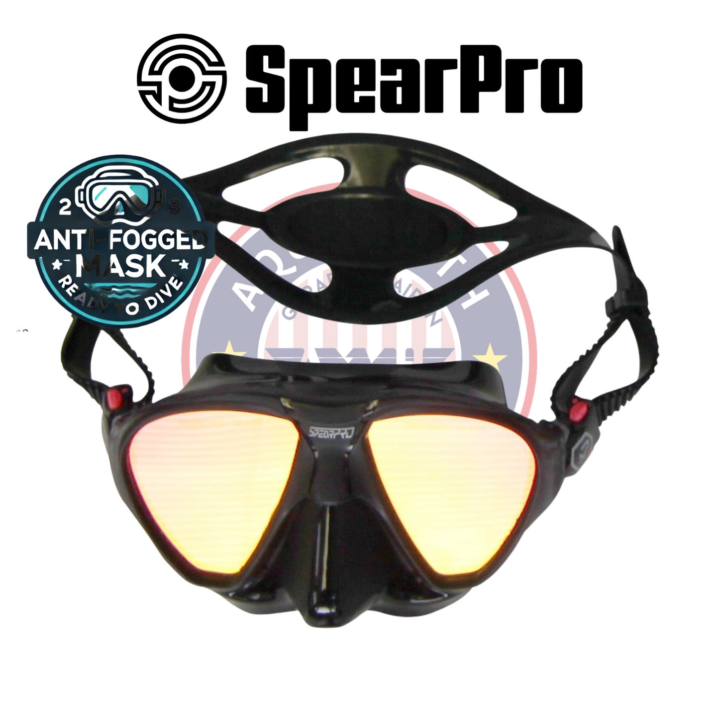 SpearPro Red Eye Mask – Pre-Treated Anti-Fog Lens | Spearfishing & Diving Mask
