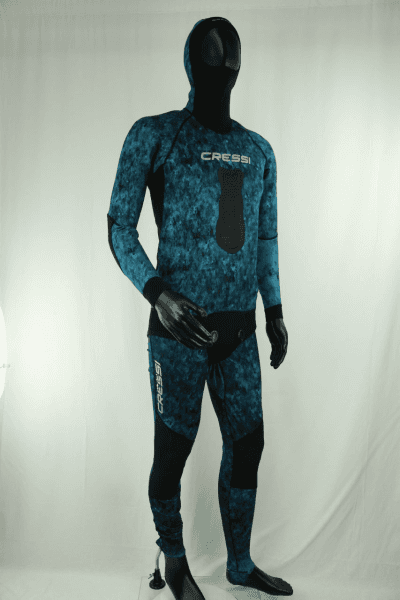 Cressi Blue Hunter 2 Pcs Mm Camouflage Wetsuits(Only Top) Wetsuit / Rashguard