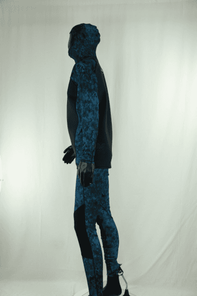 Cressi Cobia Blue Camo Hooded Rash Guard - Neoprene Padded Chest Wetsuit / Rashguard