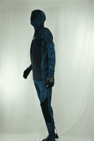 Cressi Cobia Blue Camo Hooded Rash Guard - Neoprene Padded Chest Wetsuit / Rashguard