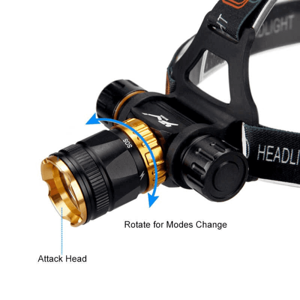 Diving Headlight Led + Charger Rechargeable Battery Flash Lights