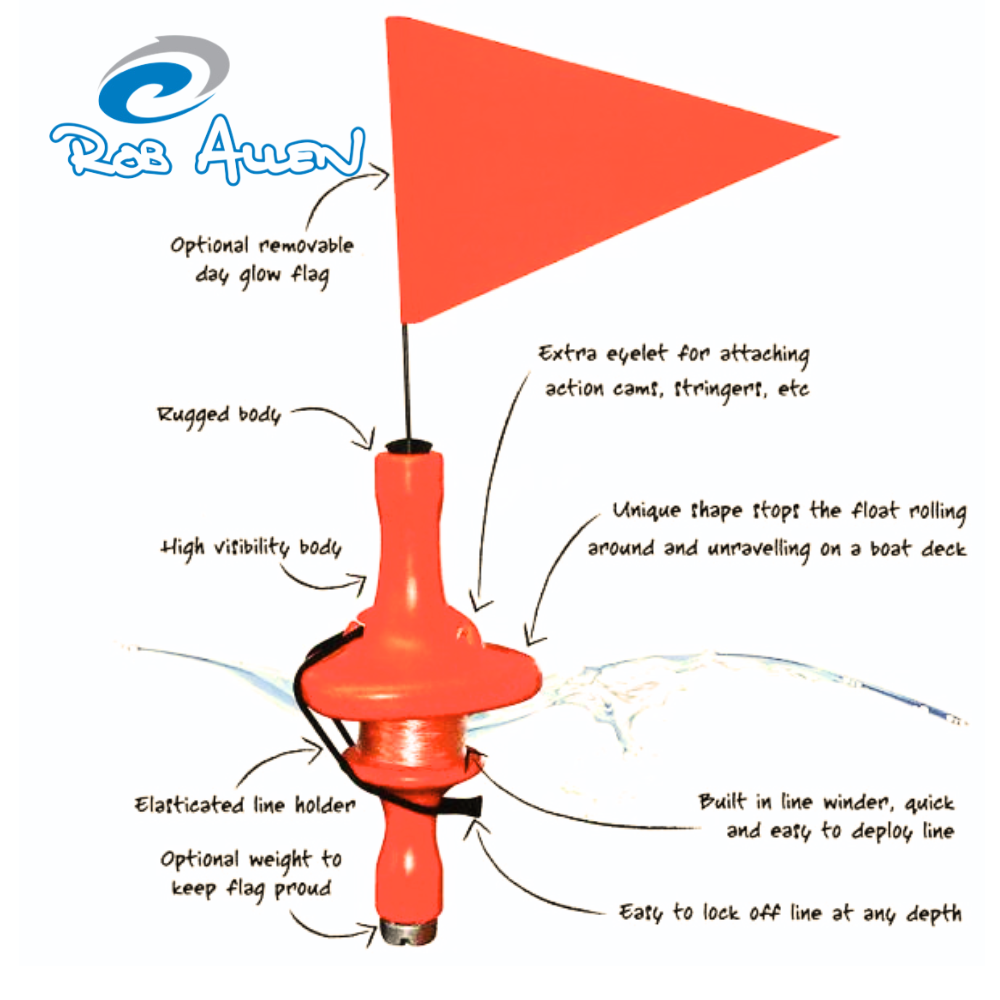 Rob Allen Flash Float Line Winder w/ flag