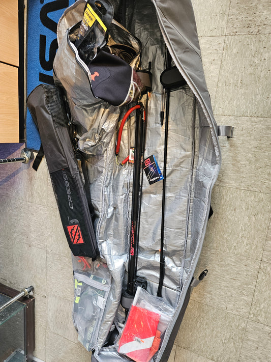 BorCeLLe Rolling Speargun Bag and Gear Bag Combo - Fully Padded Bag with Wheels for Air Travel