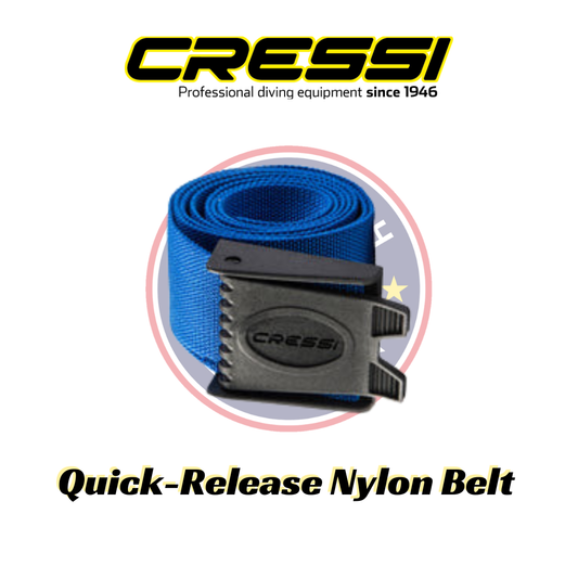 Cressi Nylon Weight Belt with Quick Release Hard Plastic Buckle