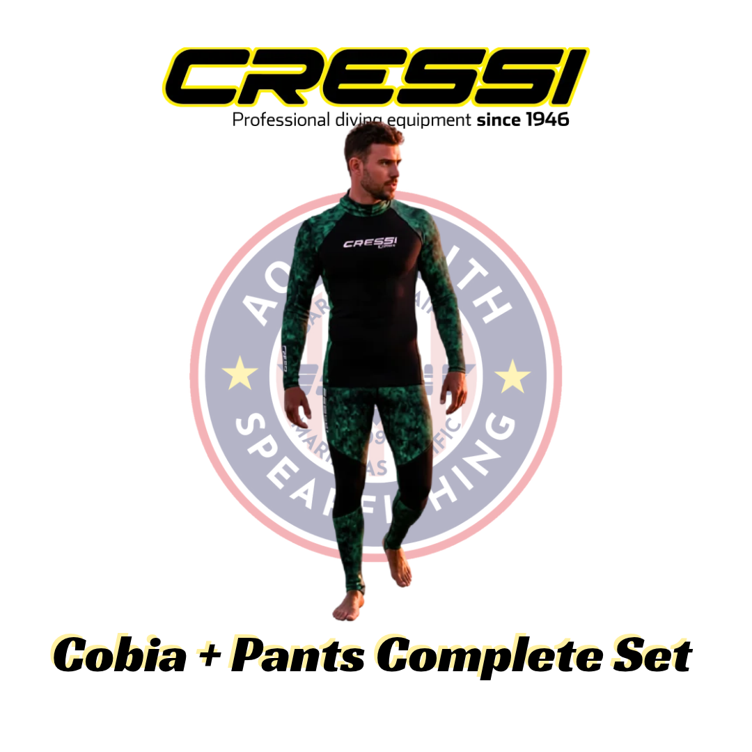Cressi Cobia Green Camo Hooded Rash Guard - Neoprene Padded Chest / Hunter Pants