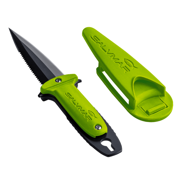 Salvimar Coltello Atlantis 100 Black Blade Knife - Acid Green