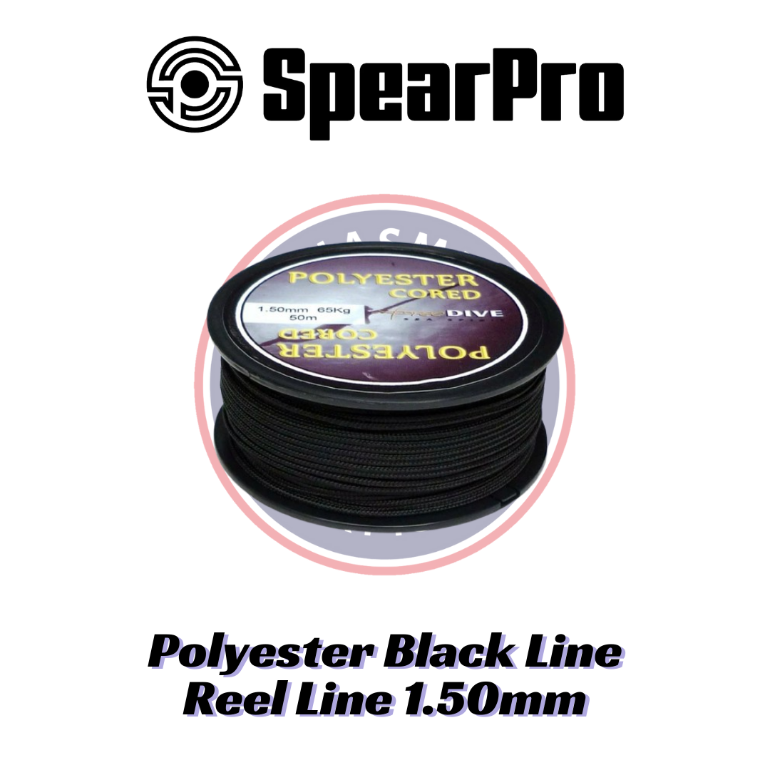 SpearPro Polyester Black Line Reel Line - 1.50mm 143 lb / 65 kg