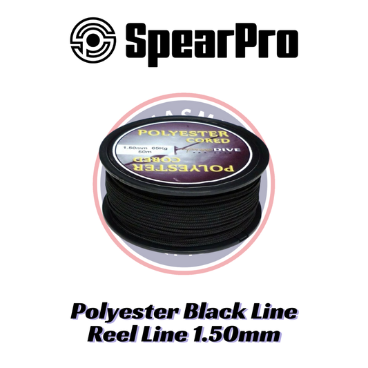 SpearPro Polyester Black Line Reel Line - 1.50mm 143 lb / 65 kg