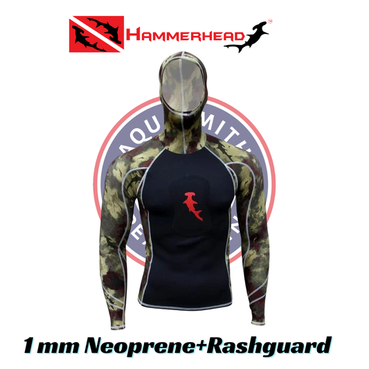HammerHead Ambush Hooded Long Sleeve Rashguard with Loading Pad