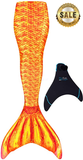 Mermaid Tails With Monofin (Orange) Orange Fins