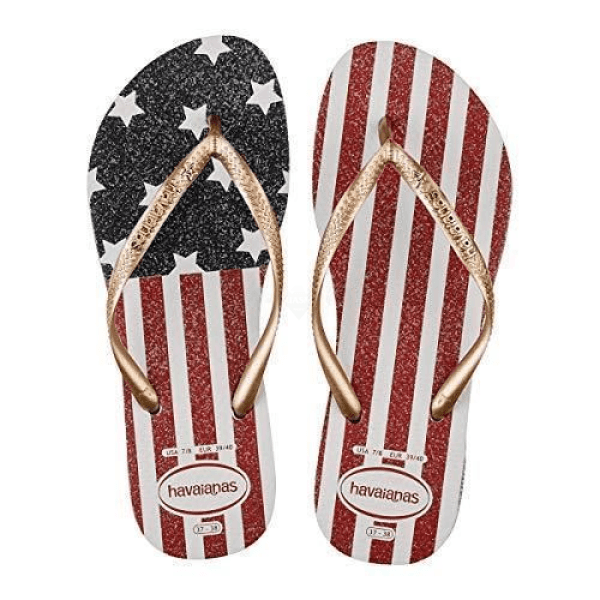 Slim America Flag Glitter Sandals