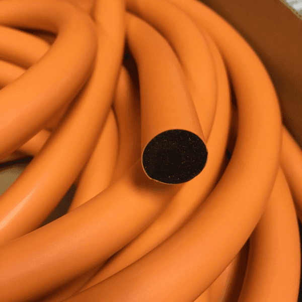 Spearpro Extreme Orange Over Black Rubber 14Mm (Price Per Inch) In Rubber Bands